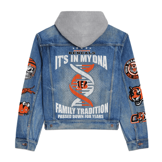 Cincinnati Bengals  Premium Hooded Denim Jacket New Collection AZBTHDJ000069