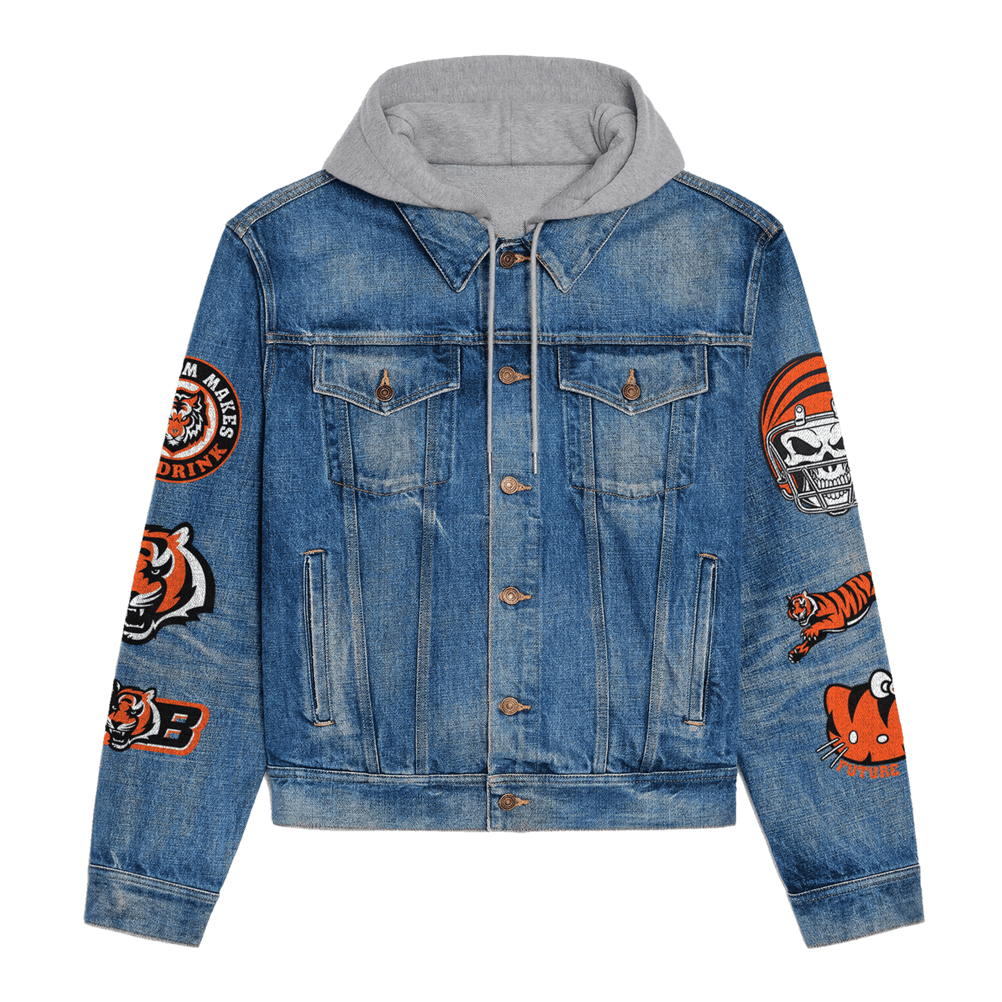 Cincinnati Bengals  Premium Hooded Denim Jacket New Collection AZBTHDJ000069