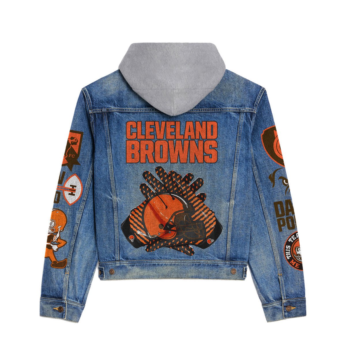 Cleveland Browns  Premium Hooded Denim Jacket New Collection AZBTHDJ000073