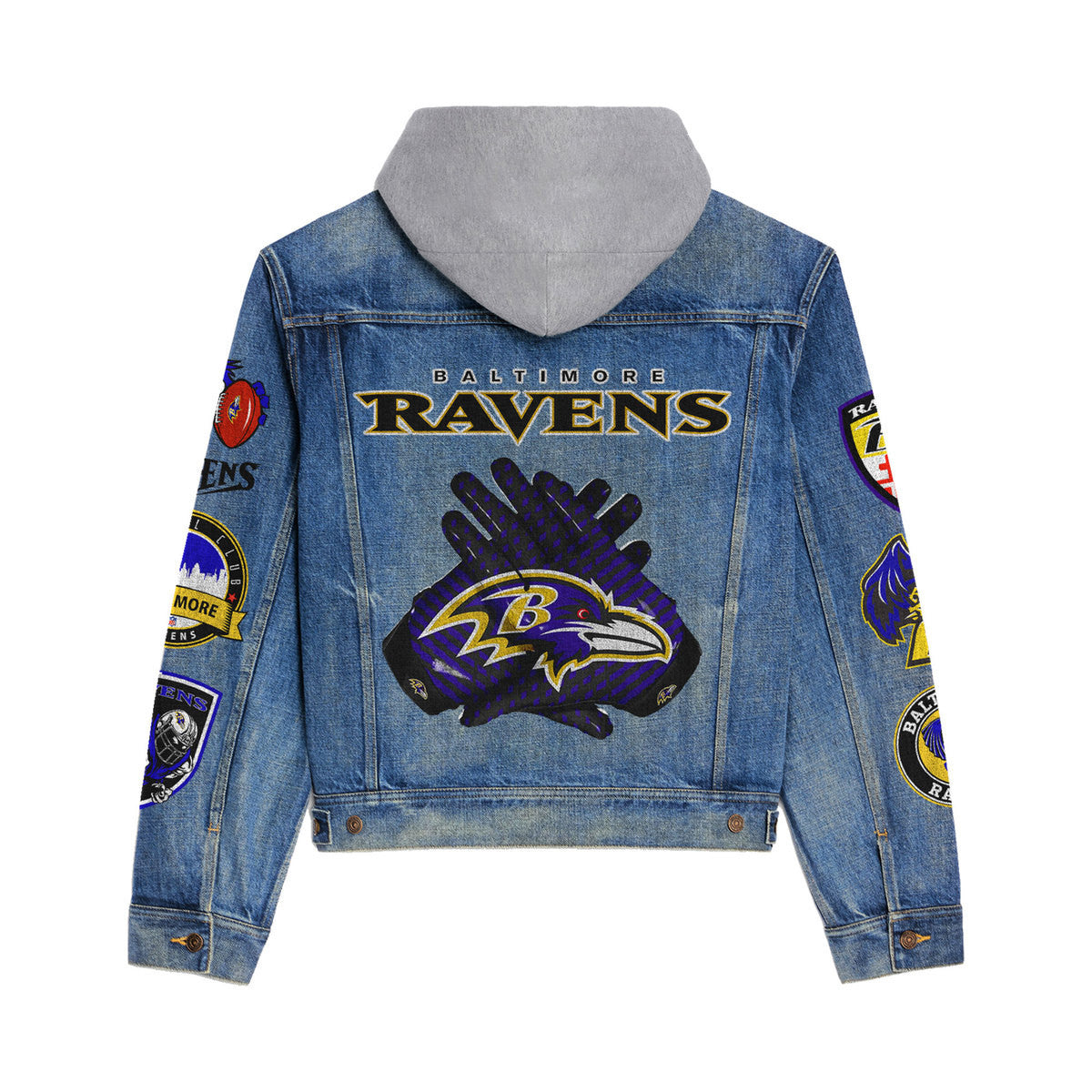 Baltimore Ravens  Premium Hooded Denim Jacket New Collection AZBTHDJ000072