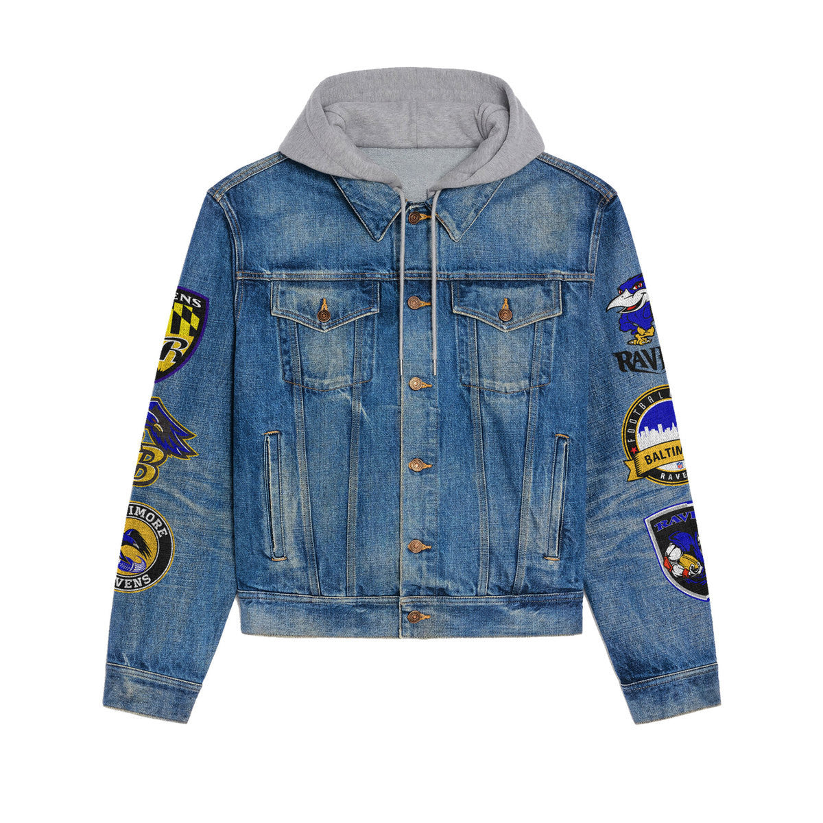 Baltimore Ravens  Premium Hooded Denim Jacket New Collection AZBTHDJ000072