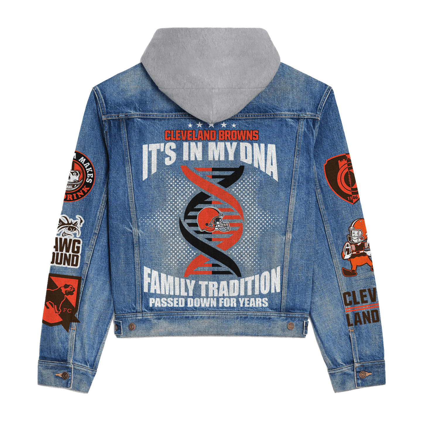 Cleveland Browns  Premium Hooded Denim Jacket New Collection AZBTHDJ000077