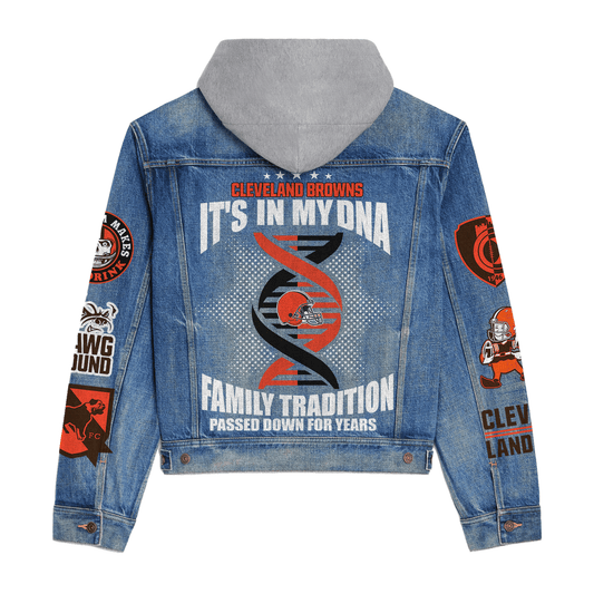 Cleveland Browns  Premium Hooded Denim Jacket New Collection AZBTHDJ000077