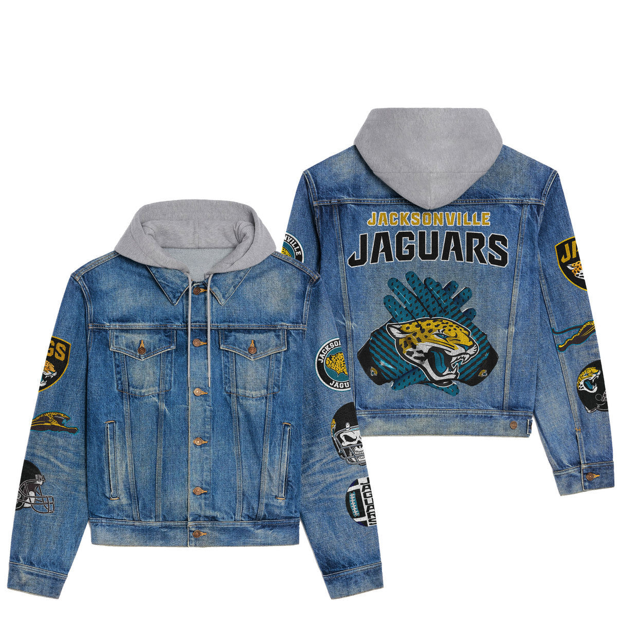 Jacksonville Jaguars  Premium Hooded Denim Jacket New Collection AZBTHDJ000074