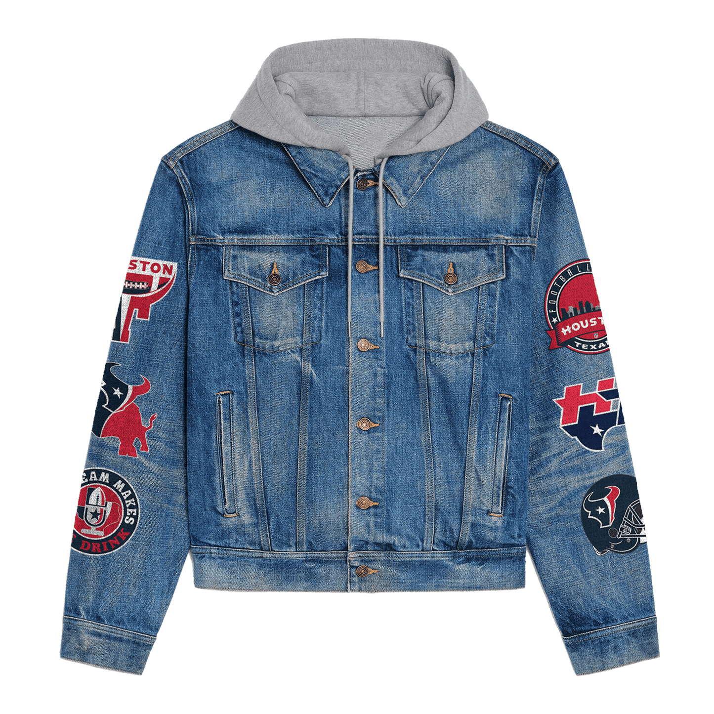 Houston Texans  Premium Hooded Denim Jacket New Collection AZBTHDJ000075