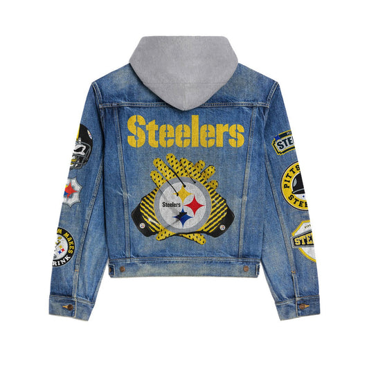 Pittsburgh Steelers  Premium Hooded Denim Jacket New Collection AZBTHDJ000017