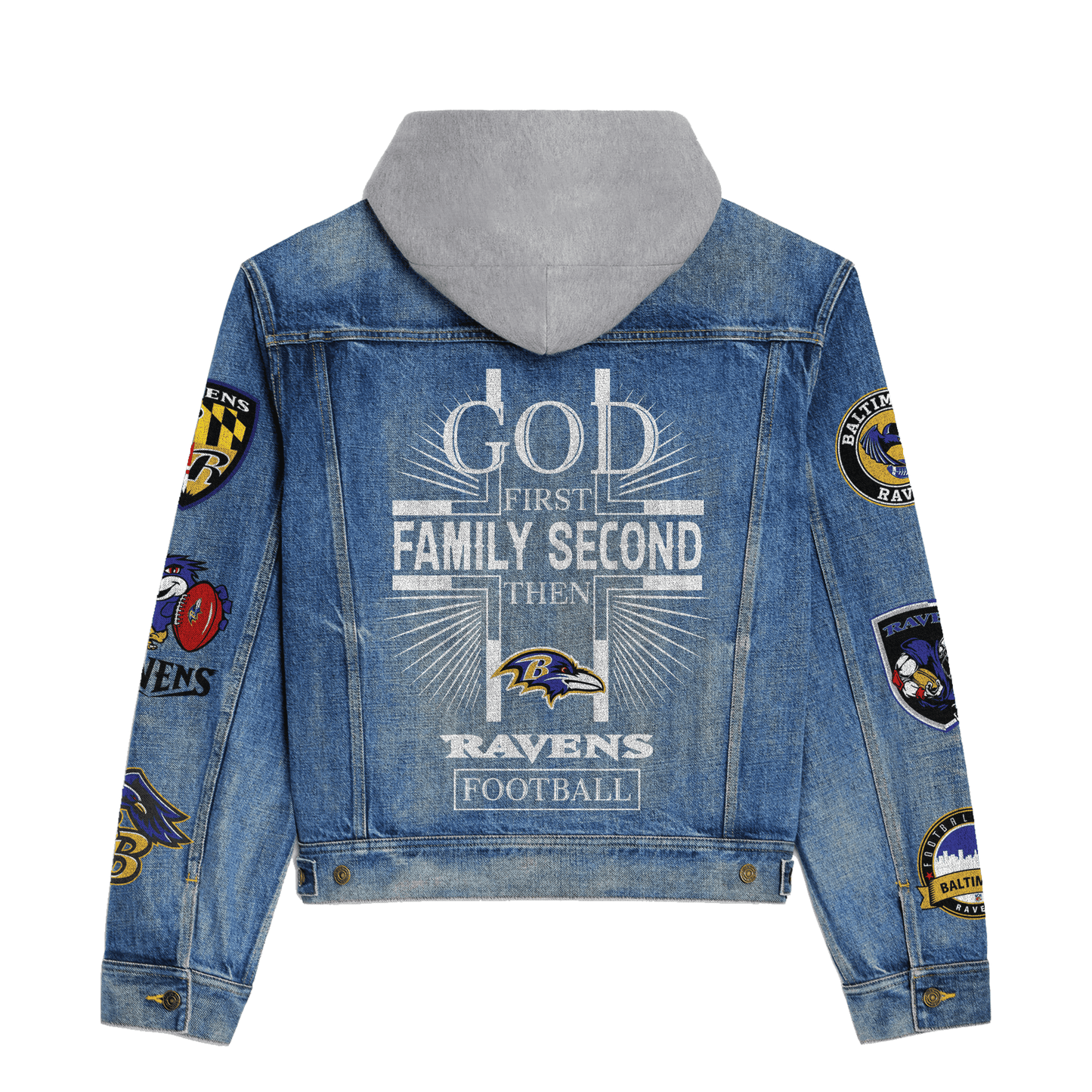 Baltimore Ravens  Premium Hooded Denim Jacket New Collection AZBTHDJ000078