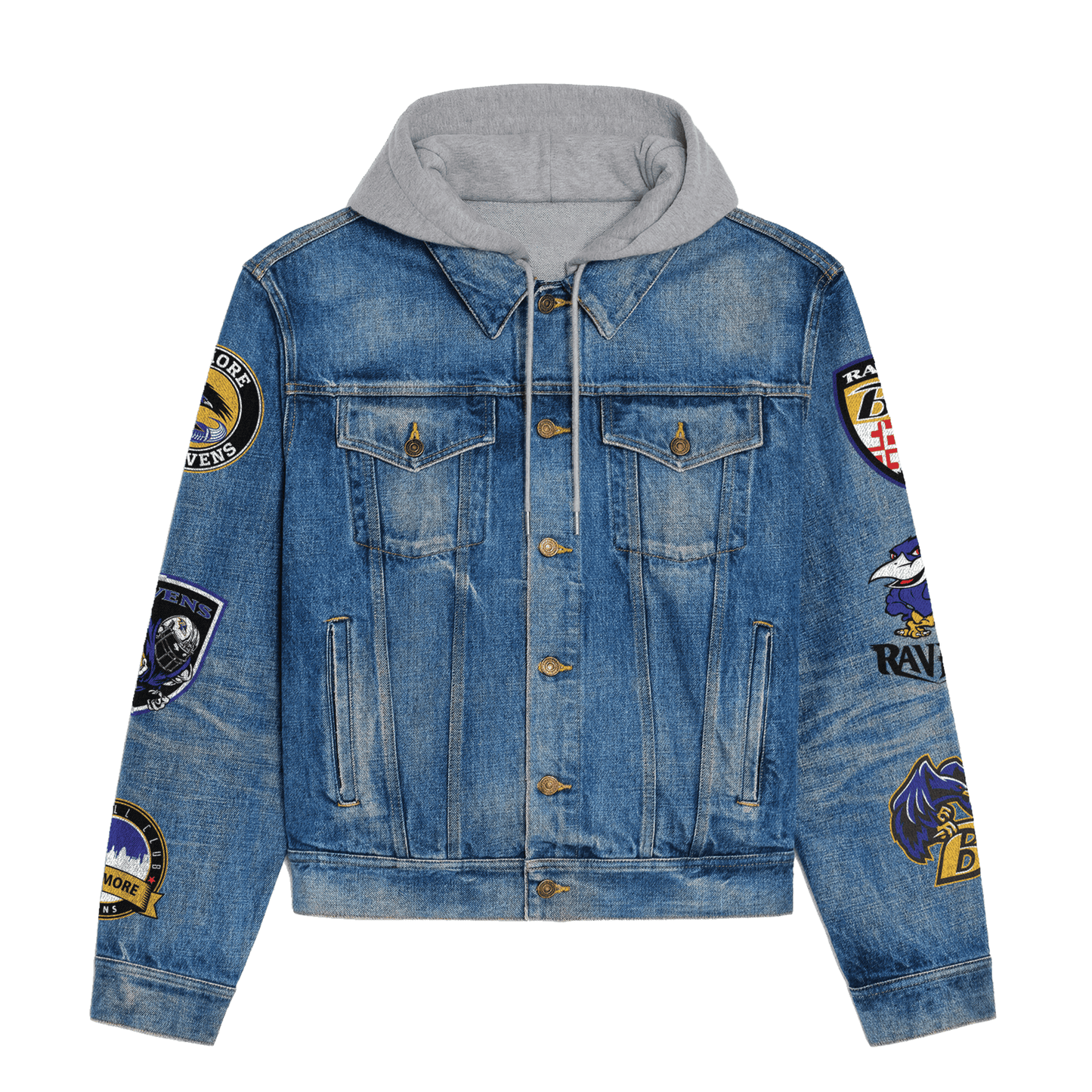 Baltimore Ravens  Premium Hooded Denim Jacket New Collection AZBTHDJ000078