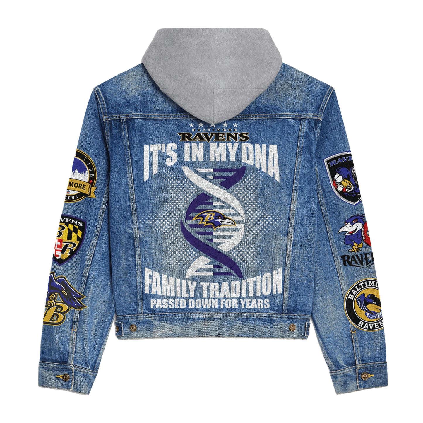 Baltimore Ravens  Premium Hooded Denim Jacket New Collection AZBTHDJ000020