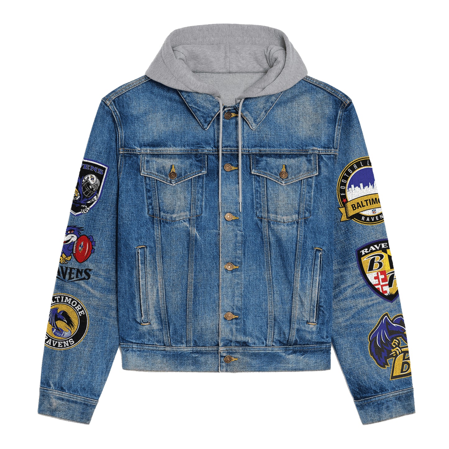 Baltimore Ravens  Premium Hooded Denim Jacket New Collection AZBTHDJ000020