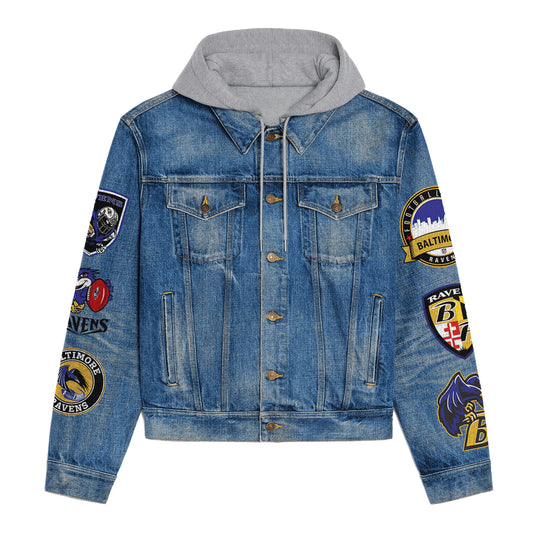 Baltimore Ravens  Premium Hooded Denim Jacket New Collection AZBTHDJ000020