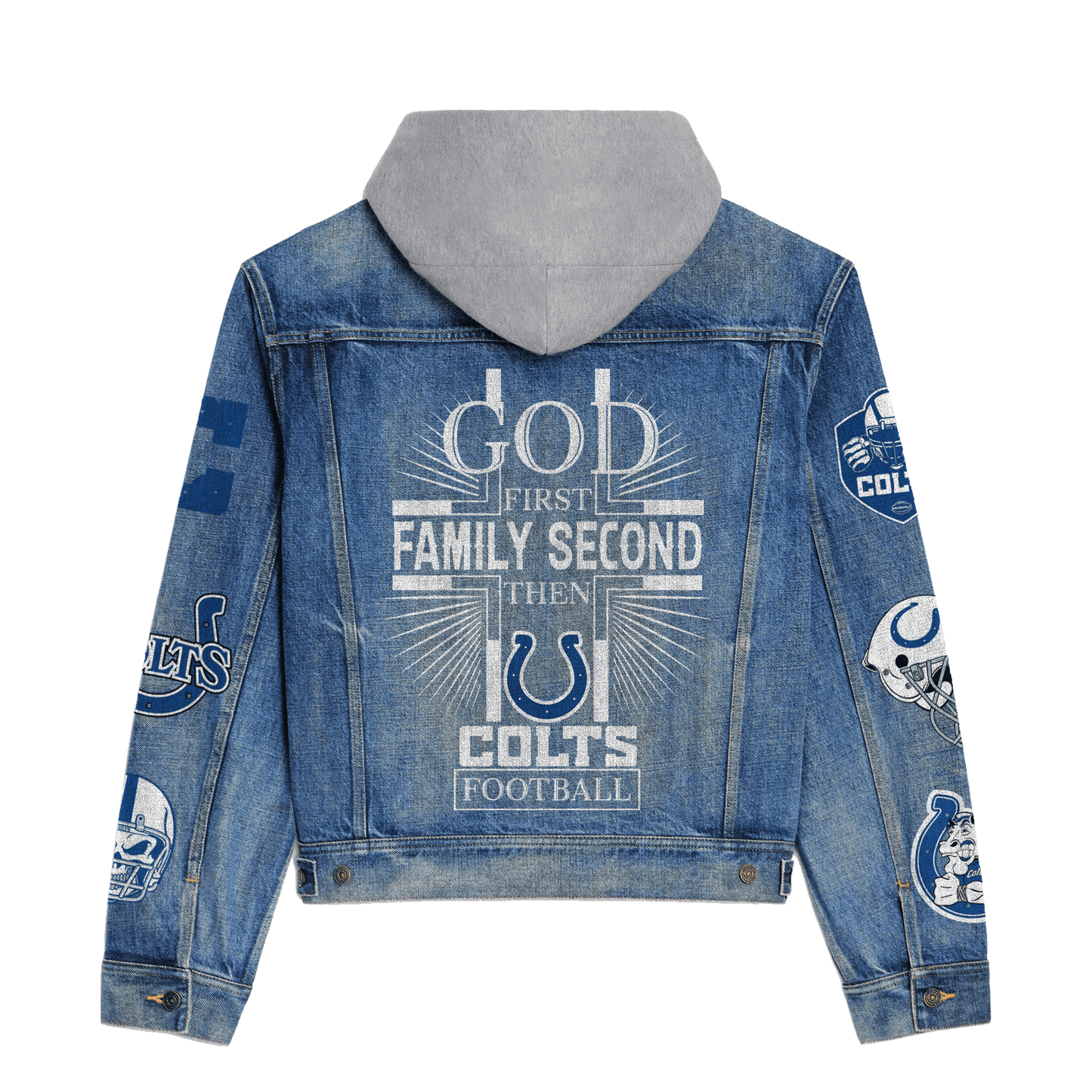Indianapolis Colts  Premium Hooded Denim Jacket New Collection AZBTHDJ000030