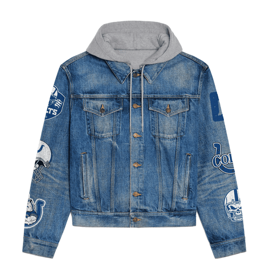 Indianapolis Colts  Premium Hooded Denim Jacket New Collection AZBTHDJ000030