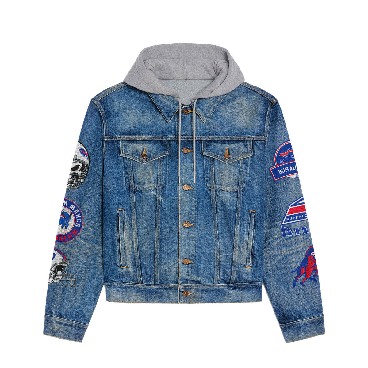 Buffalo Bills  Premium Hooded Denim Jacket New Collection AZBTHDJ000023
