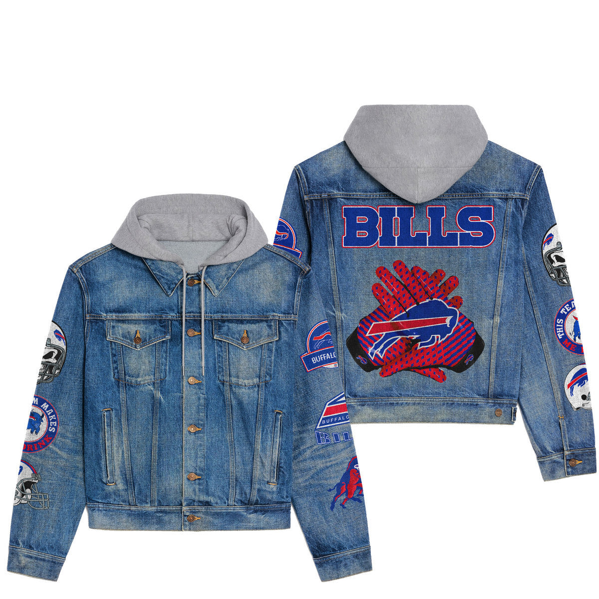 Buffalo Bills  Premium Hooded Denim Jacket New Collection AZBTHDJ000023