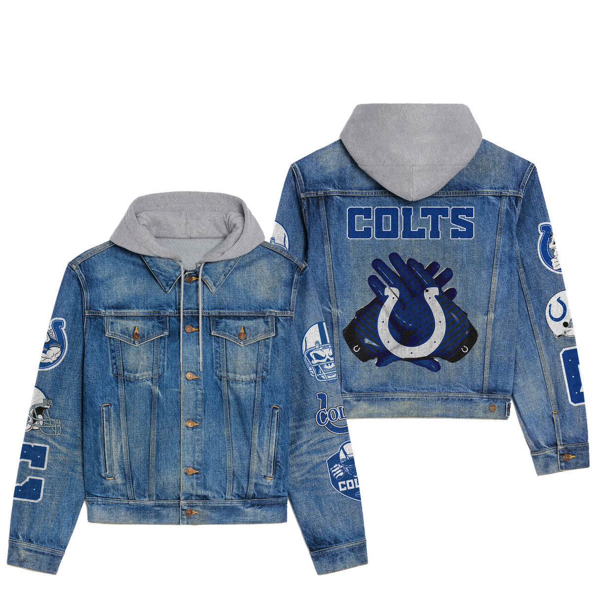 Indianapolis Colts  Premium Hooded Denim Jacket New Collection AZBTHDJ000026