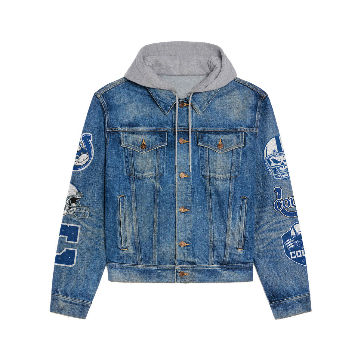 Indianapolis Colts  Premium Hooded Denim Jacket New Collection AZBTHDJ000026