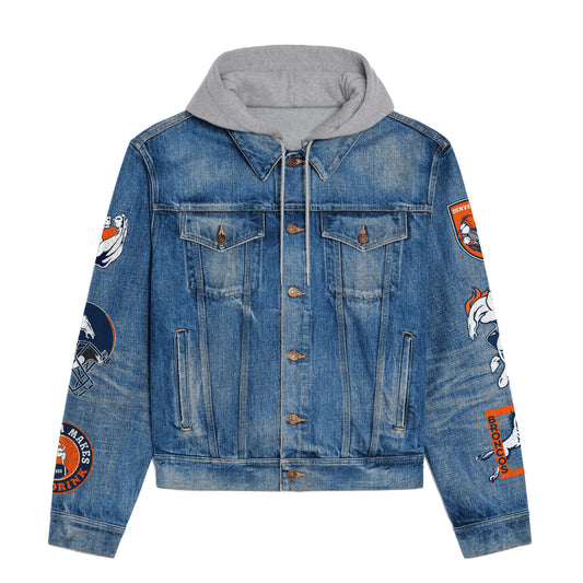 Denver Broncos  Premium Hooded Denim Jacket New Collection AZBTHDJ000027