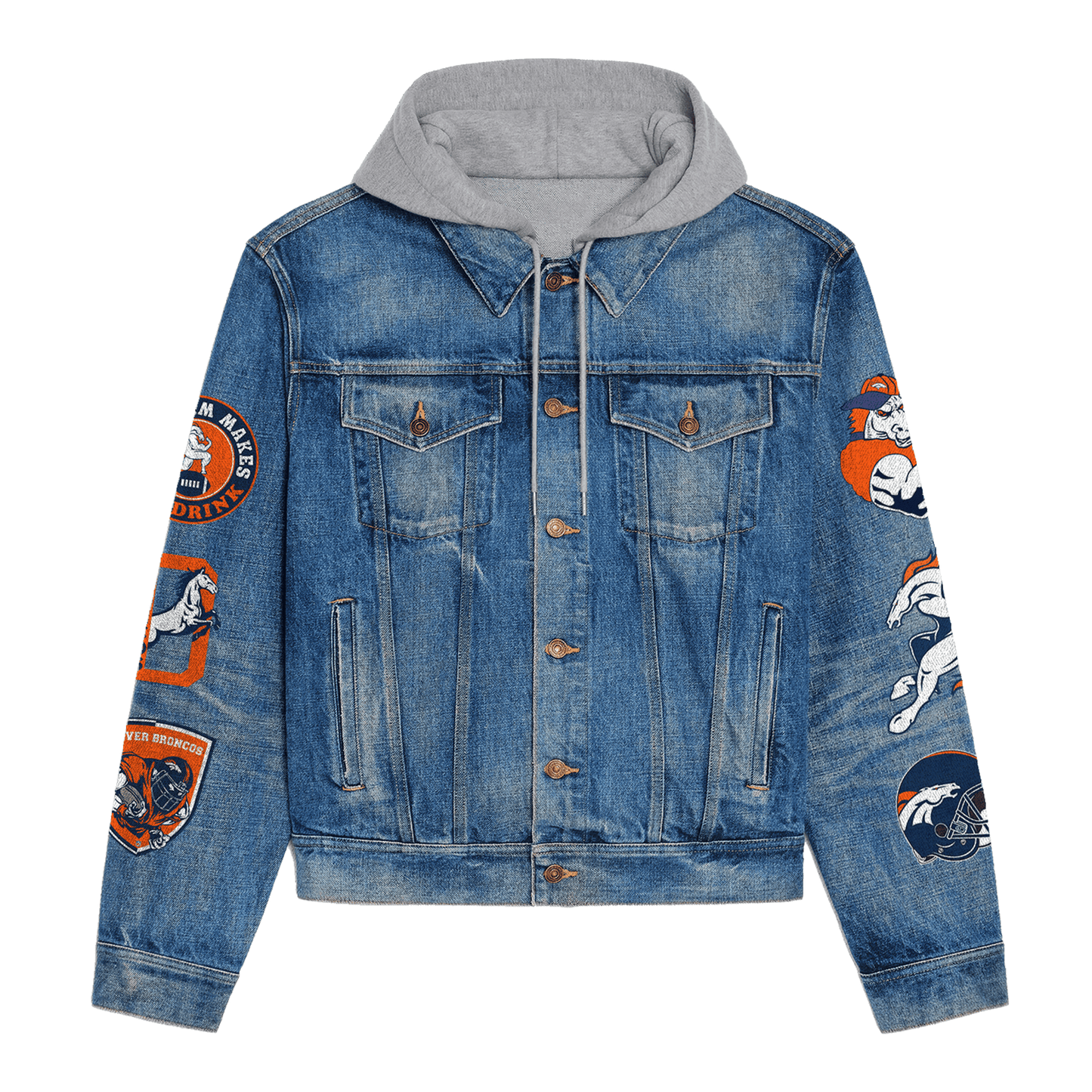 Denver Broncos  Premium Hooded Denim Jacket New Collection AZBTHDJ000032