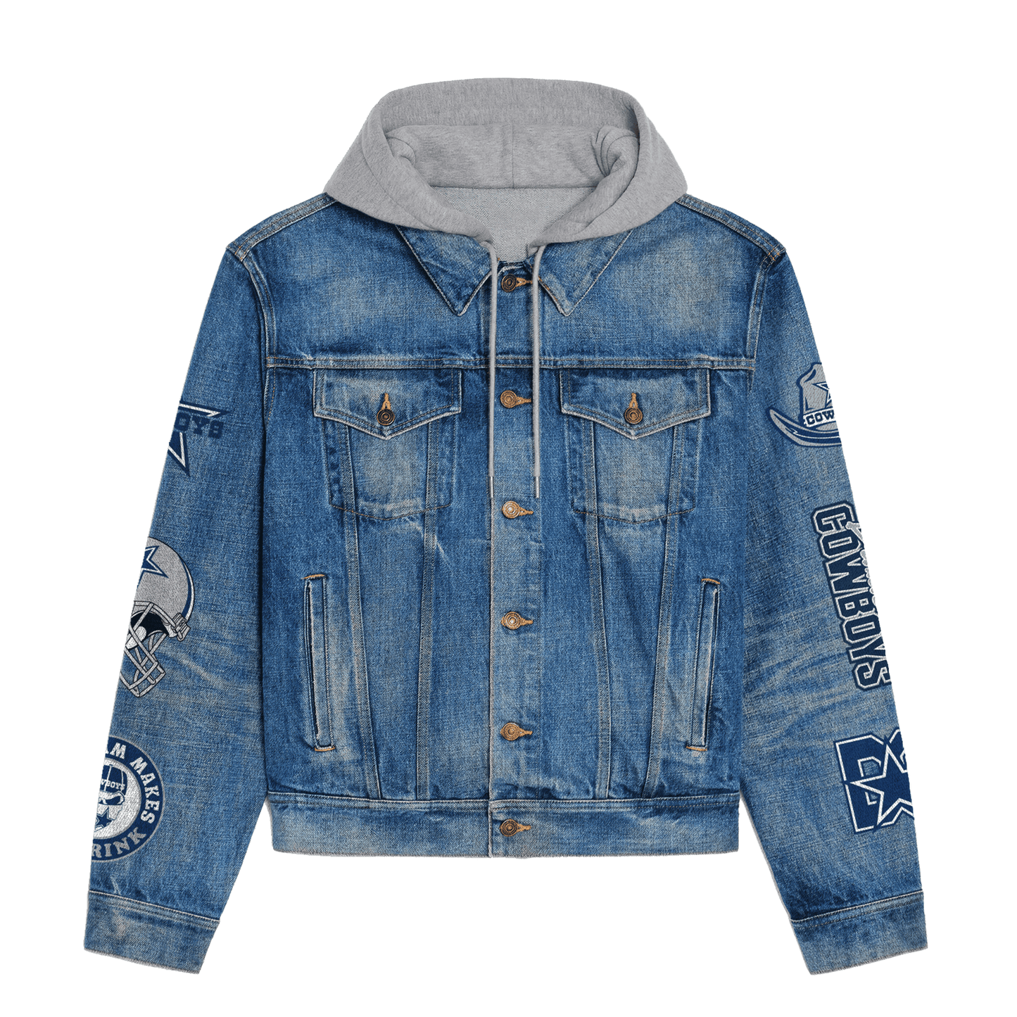 Dallas Cowboys  Premium Hooded Denim Jacket New Collection AZBTHDJ000033