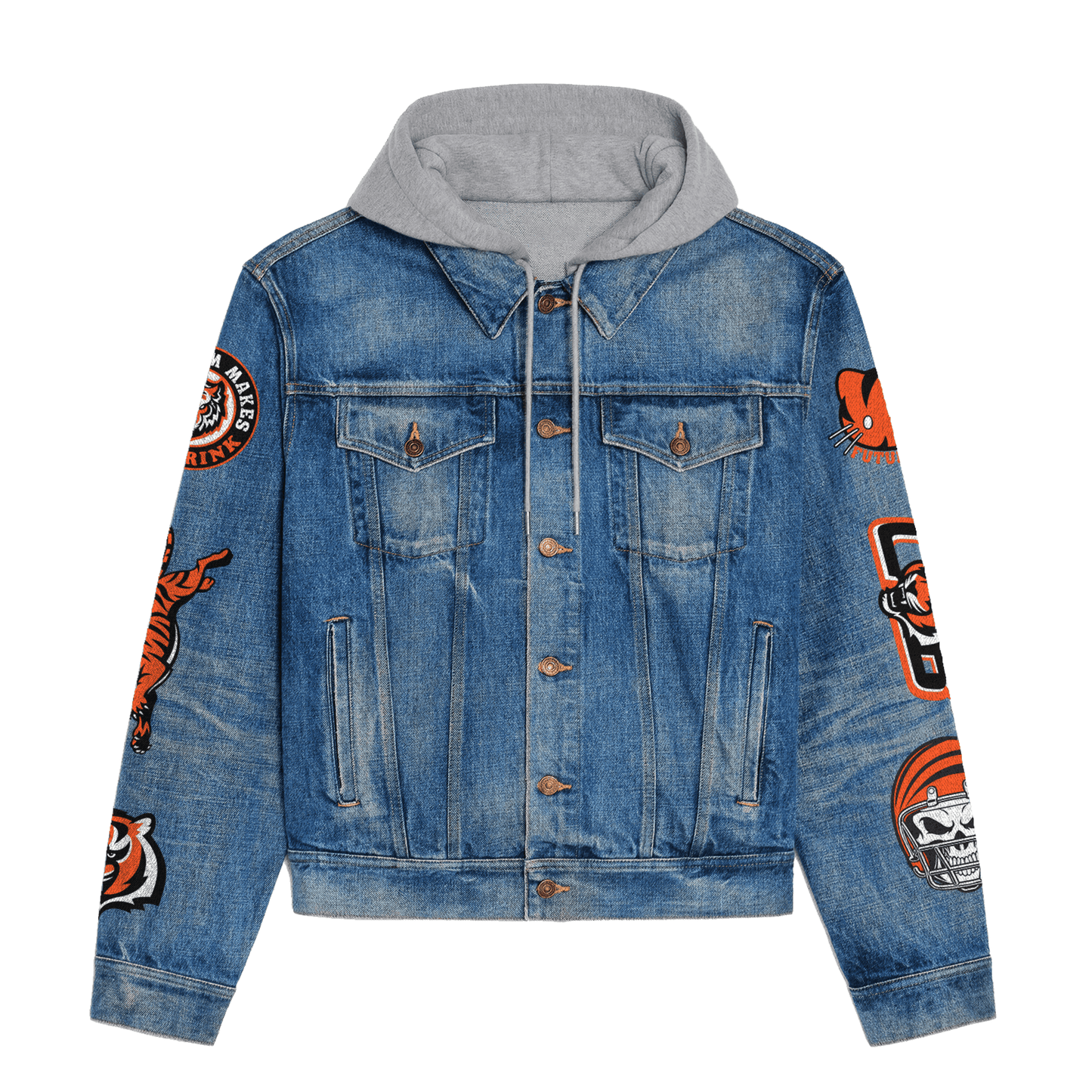Cincinnati Bengals  Premium Hooded Denim Jacket New Collection AZBTHDJ000035