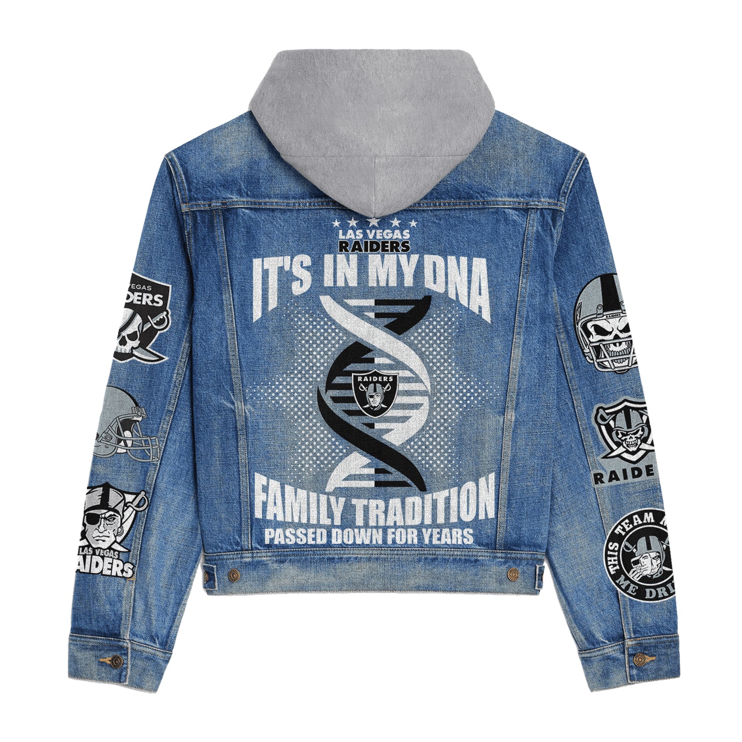 Las Vegas Raiders  Premium Hooded Denim Jacket New Collection AZBTHDJ000037