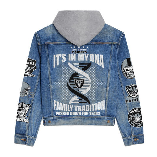 Las Vegas Raiders  Premium Hooded Denim Jacket New Collection AZBTHDJ000037