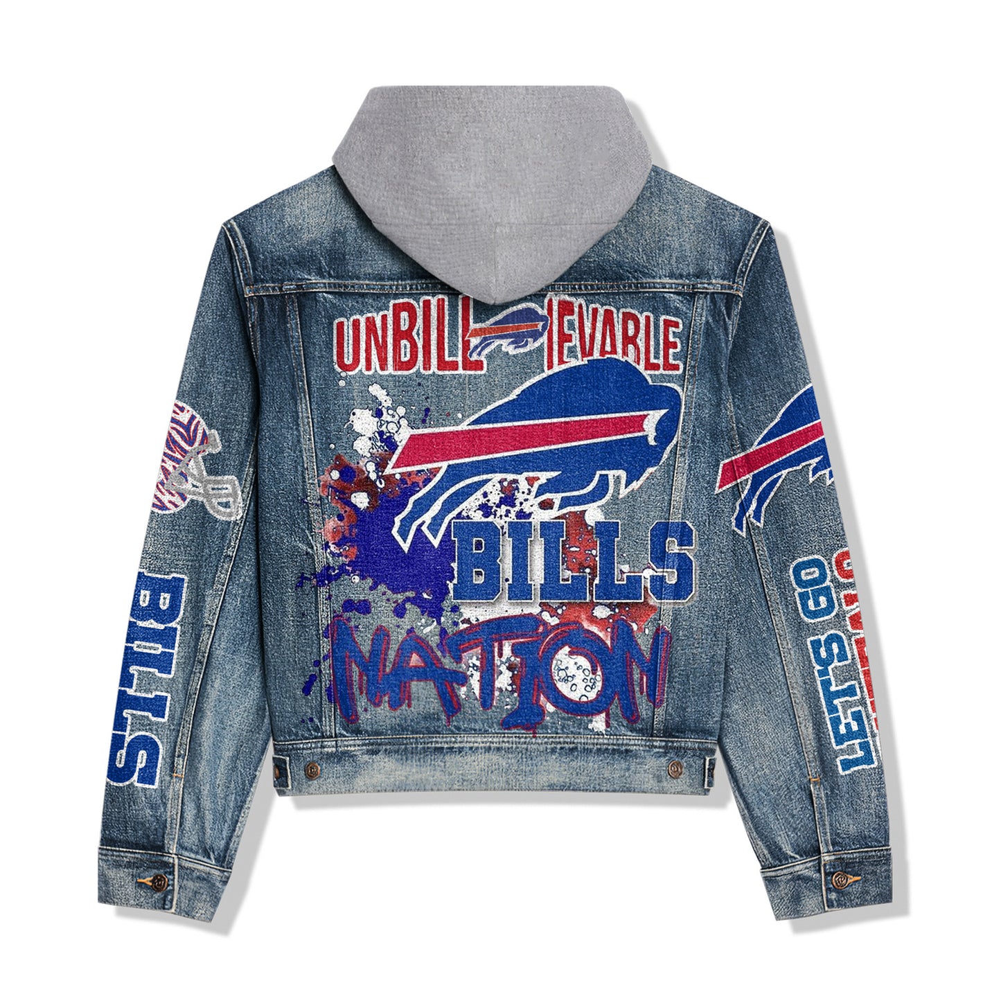 Buffalo Bills Premium Hooded Denim Jacket New Collection AZBTHDJ000039