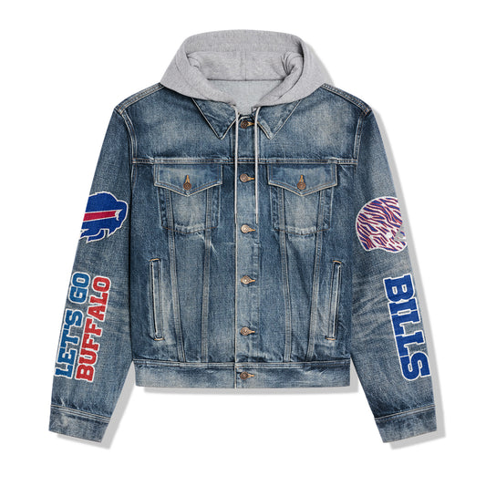 Buffalo Bills Premium Hooded Denim Jacket New Collection AZBTHDJ000039