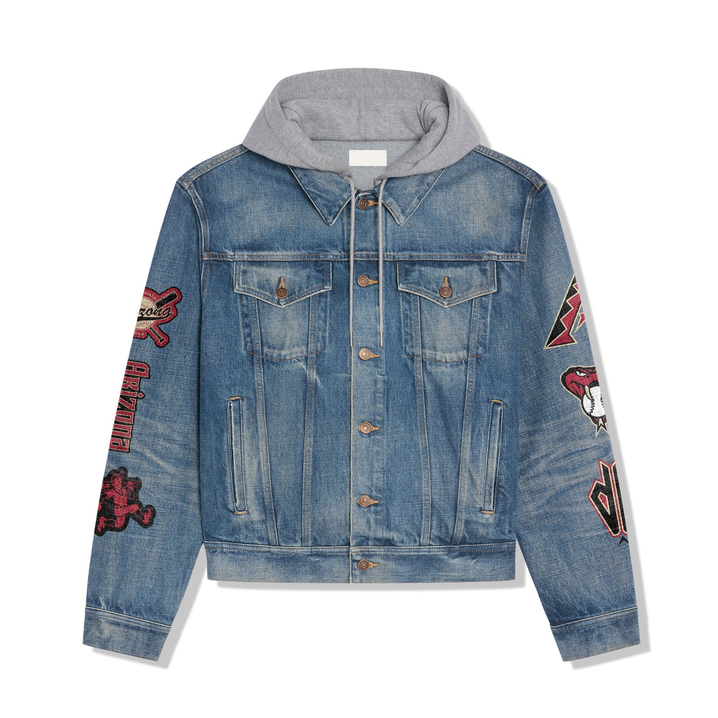 Arizona Diamondbacks Premium Hooded Denim Jacket New Collection AZBTHDJ000533