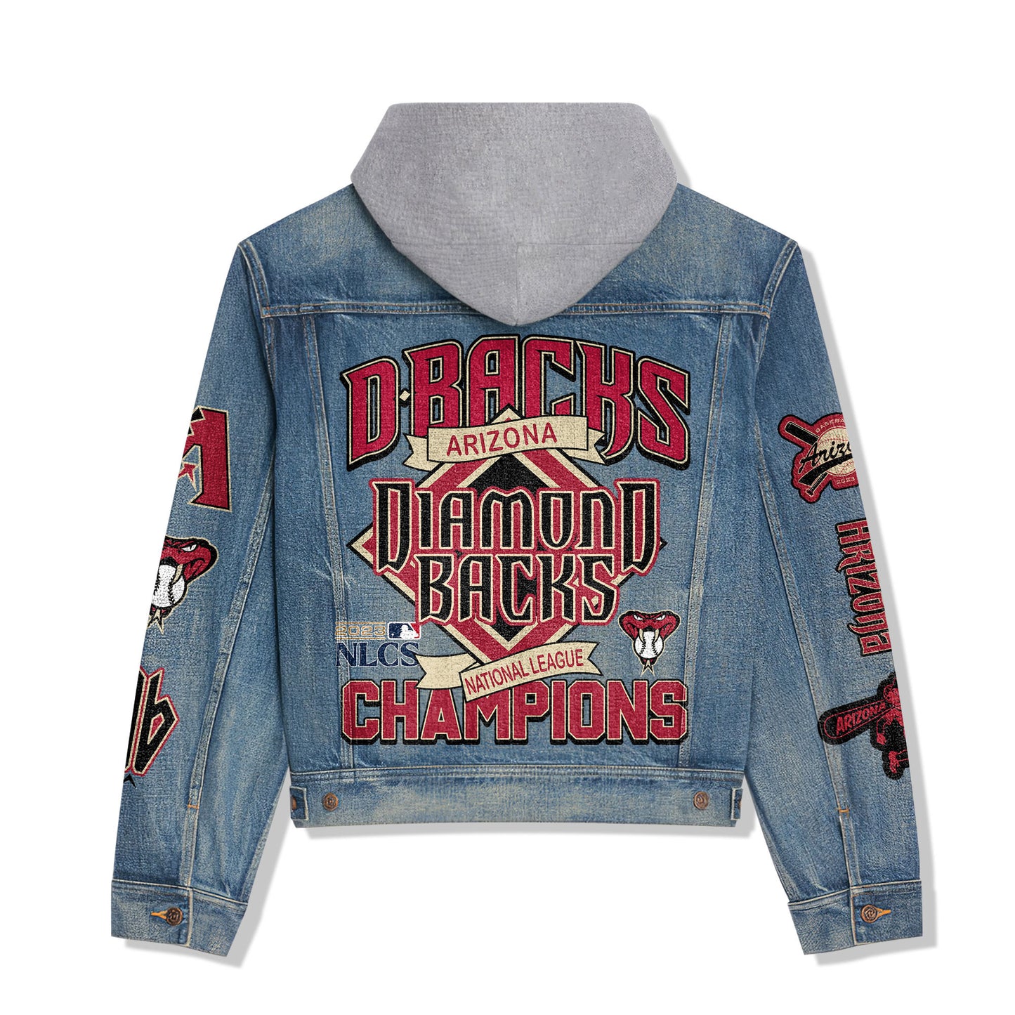 Arizona Diamondbacks Premium Hooded Denim Jacket New Collection AZBTHDJ000533