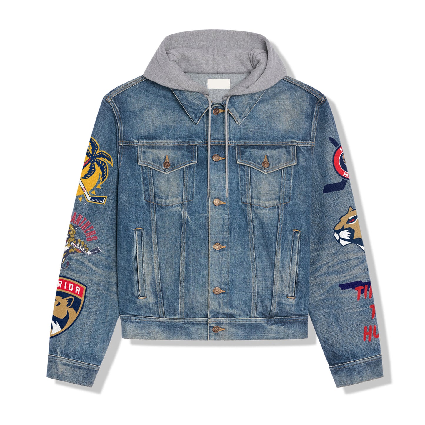 Florida Panthers Premium Hooded Denim Jacket New Collection AZBTHDJ000242