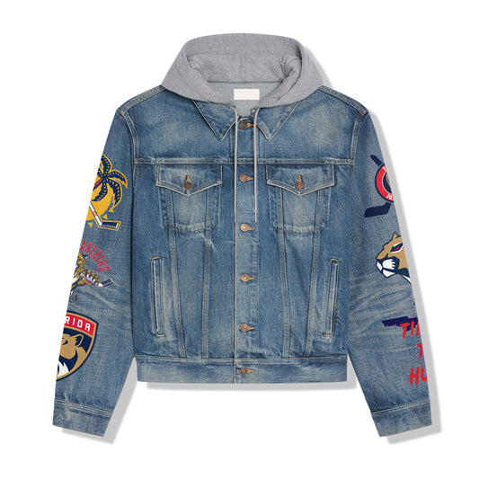 Florida Panthers Premium Hooded Denim Jacket New Collection AZBTHDJ000242