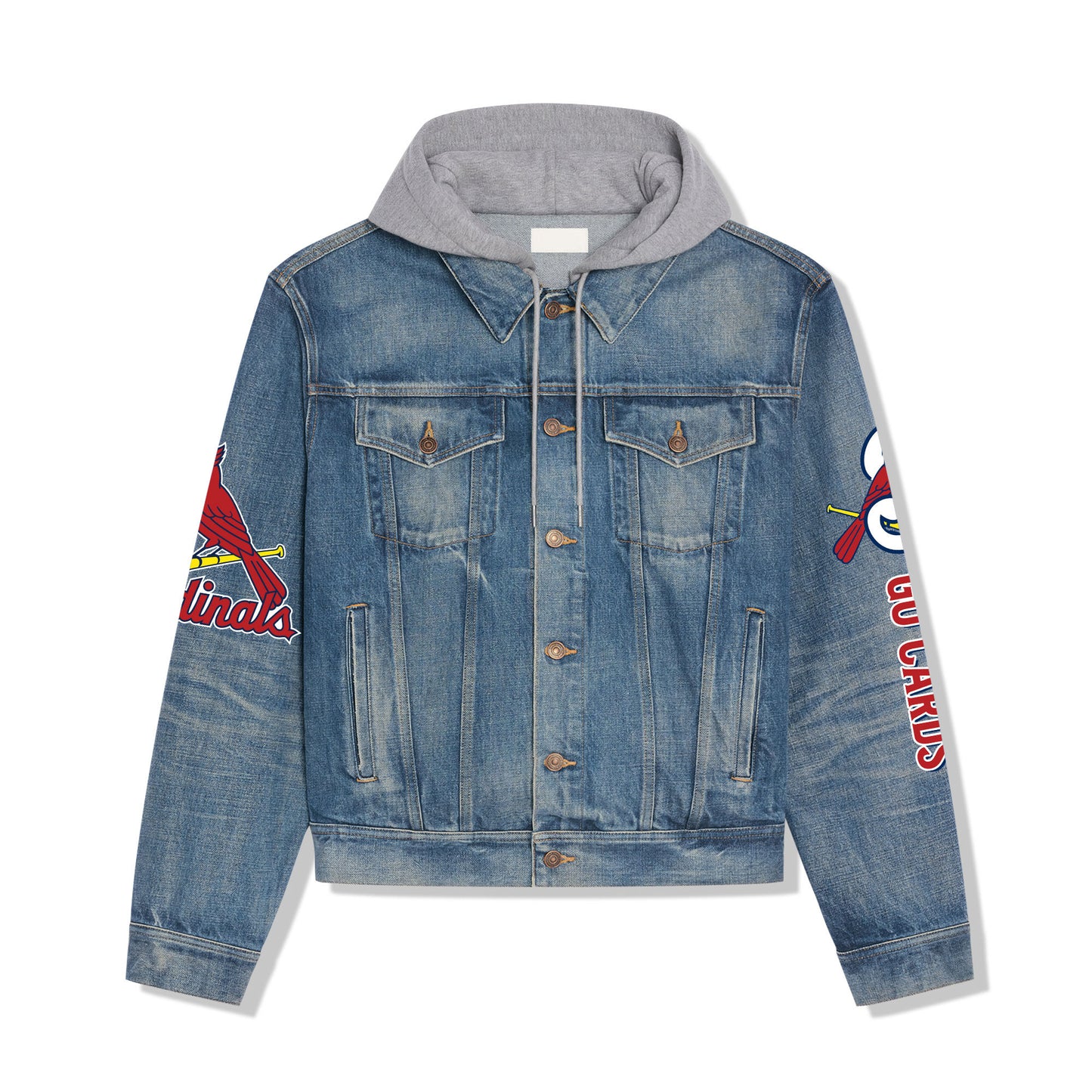 St. Louis Cardinals Premium Hooded Denim Jacket New Collection AZBTHDJ000623