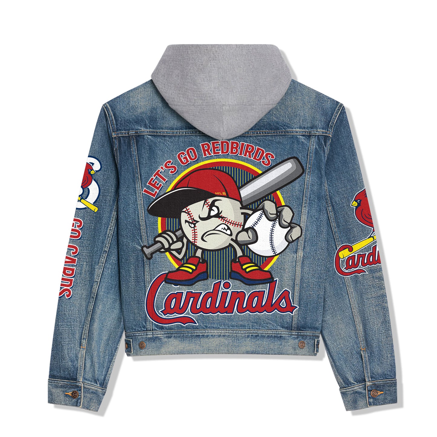 St. Louis Cardinals Premium Hooded Denim Jacket New Collection AZBTHDJ000623