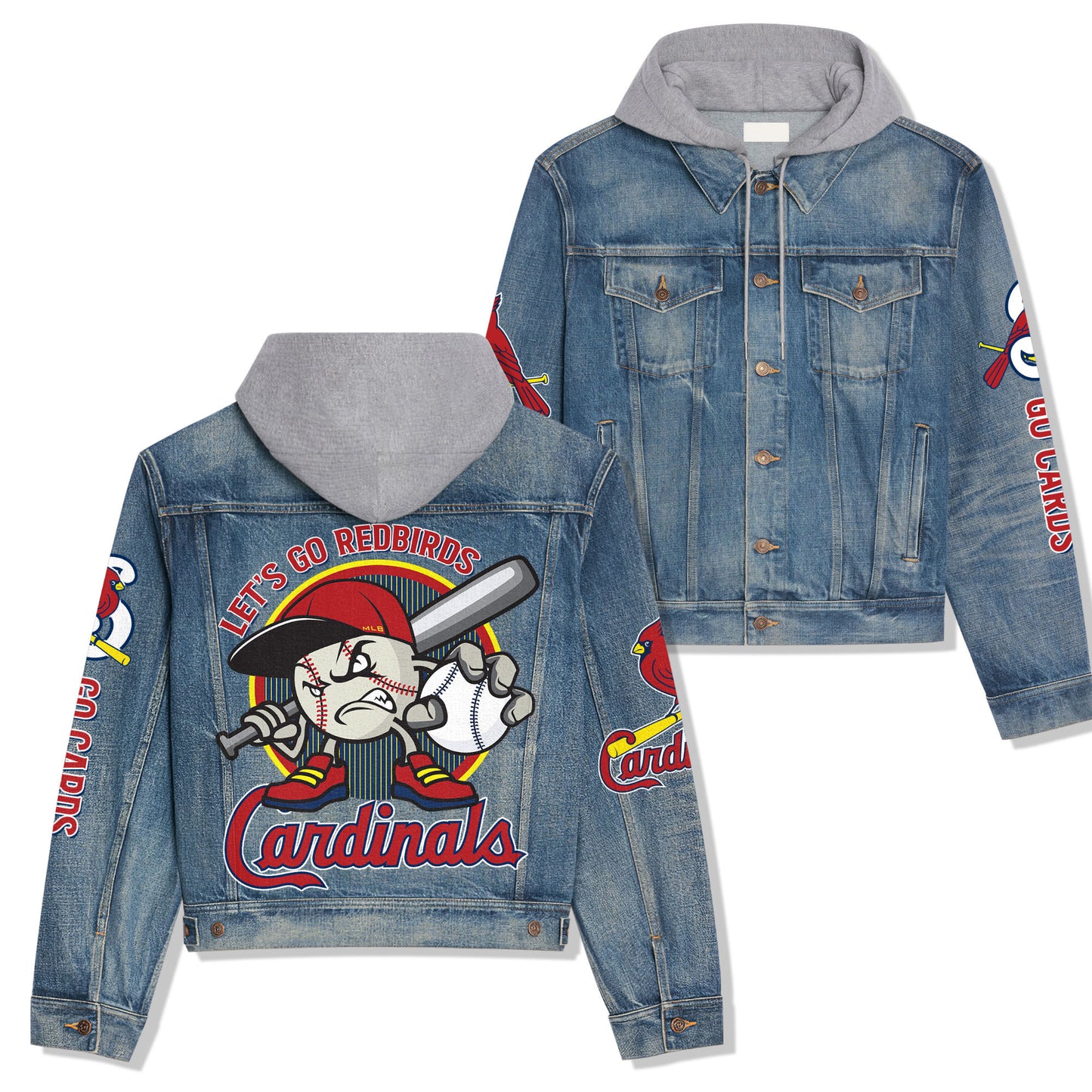 St. Louis Cardinals Premium Hooded Denim Jacket New Collection AZBTHDJ000623