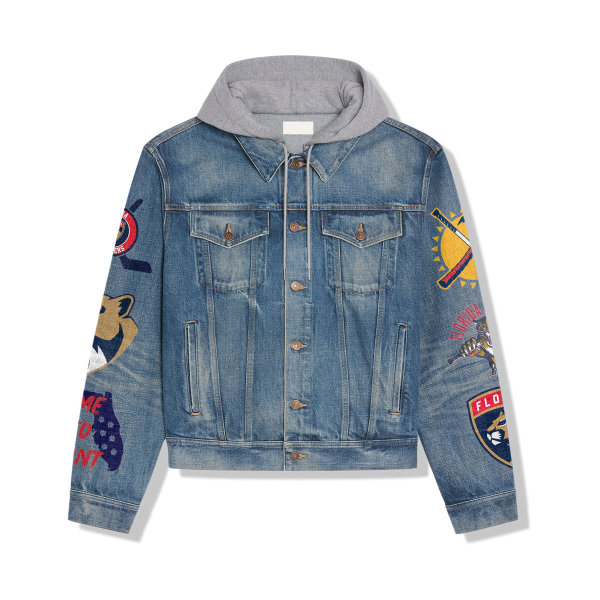 Florida Panthers Premium Hooded Denim Jacket New Collection AZBTHDJ000243