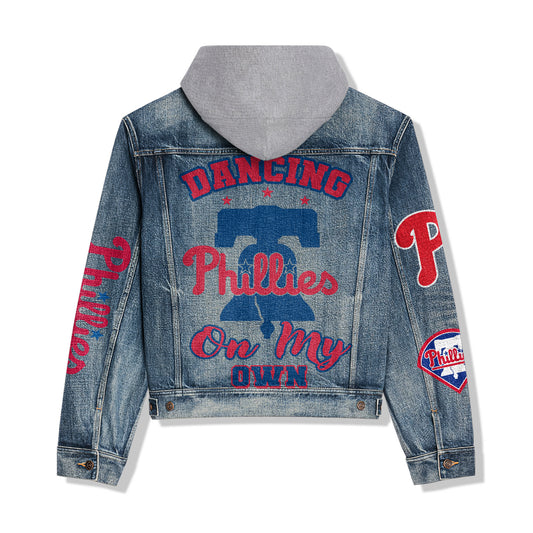 Phidelphia Phillies Premium Hooded Denim Jacket New Collection AZBTHDJ000537