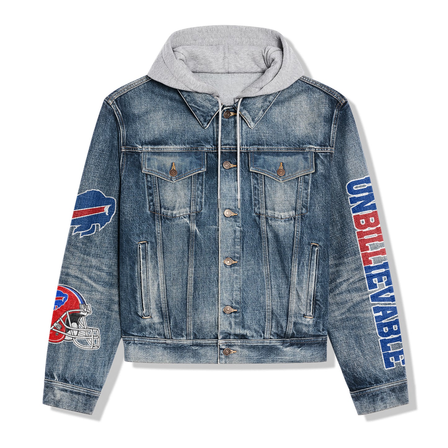 Buffalo Bills Premium Hooded Denim Jacket New Collection AZBTHDJ000048
