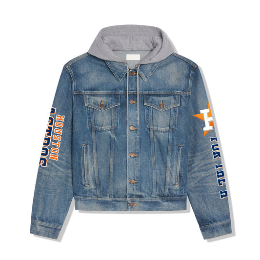 Houston Astros Premium Hooded Denim Jacket New Collection AZBTHDJ000524