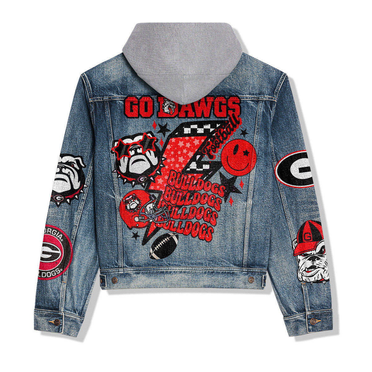 Georgia Bulldogs Premium Hooded Denim Jacket New Collection AZBTHDJ000341