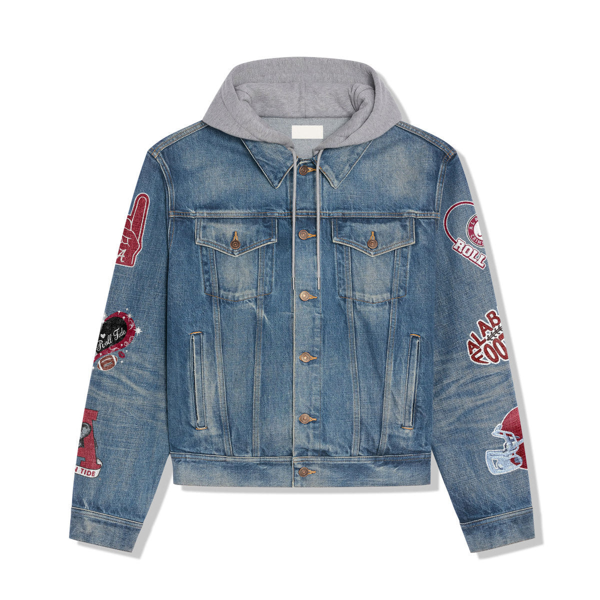 Abama Crimson Tide Premium Hooded Denim Jacket New Collection AZBTHDJ000315