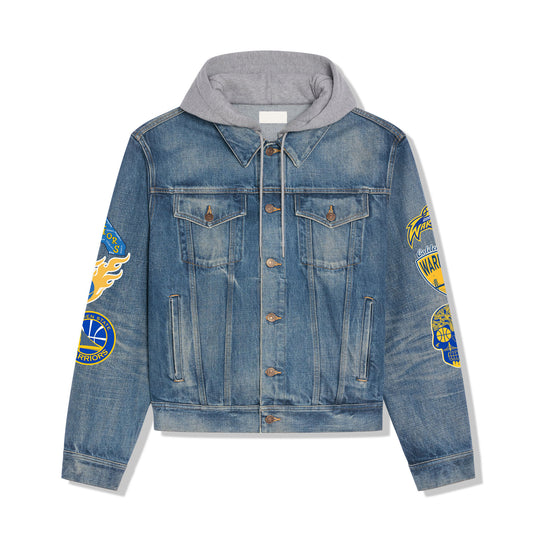 Golden State Warriors Premium Hooded Denim Jacket New Collection AZBTHDJ000271