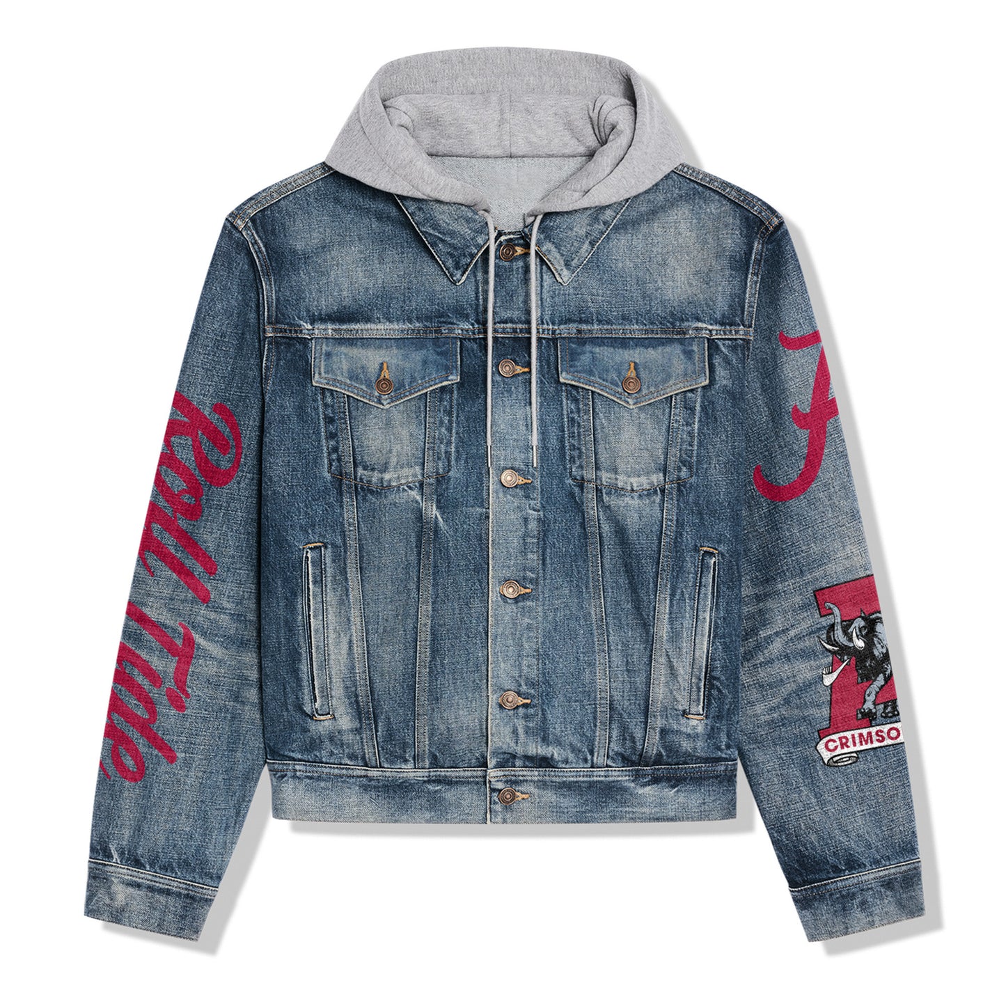 Abama Crimson Tide Premium Hooded Denim Jacket New Collection AZBTHDJ000320