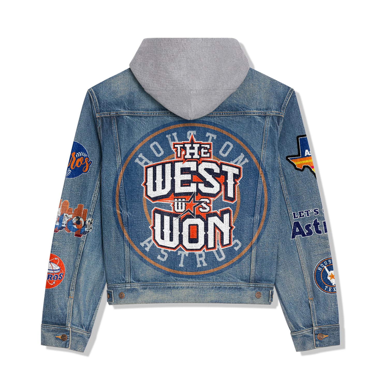 Houston Astros Premium Hooded Denim Jacket New Collection AZBTHDJ000526