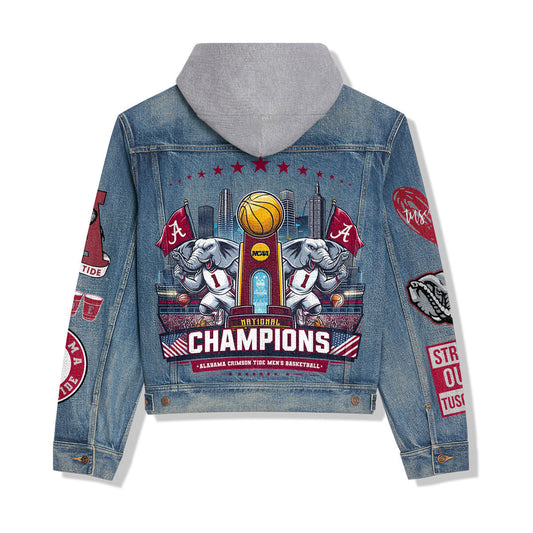 Abama Crimson Tide Premium Hooded Denim Jacket New Collection AZBTHDJ000323