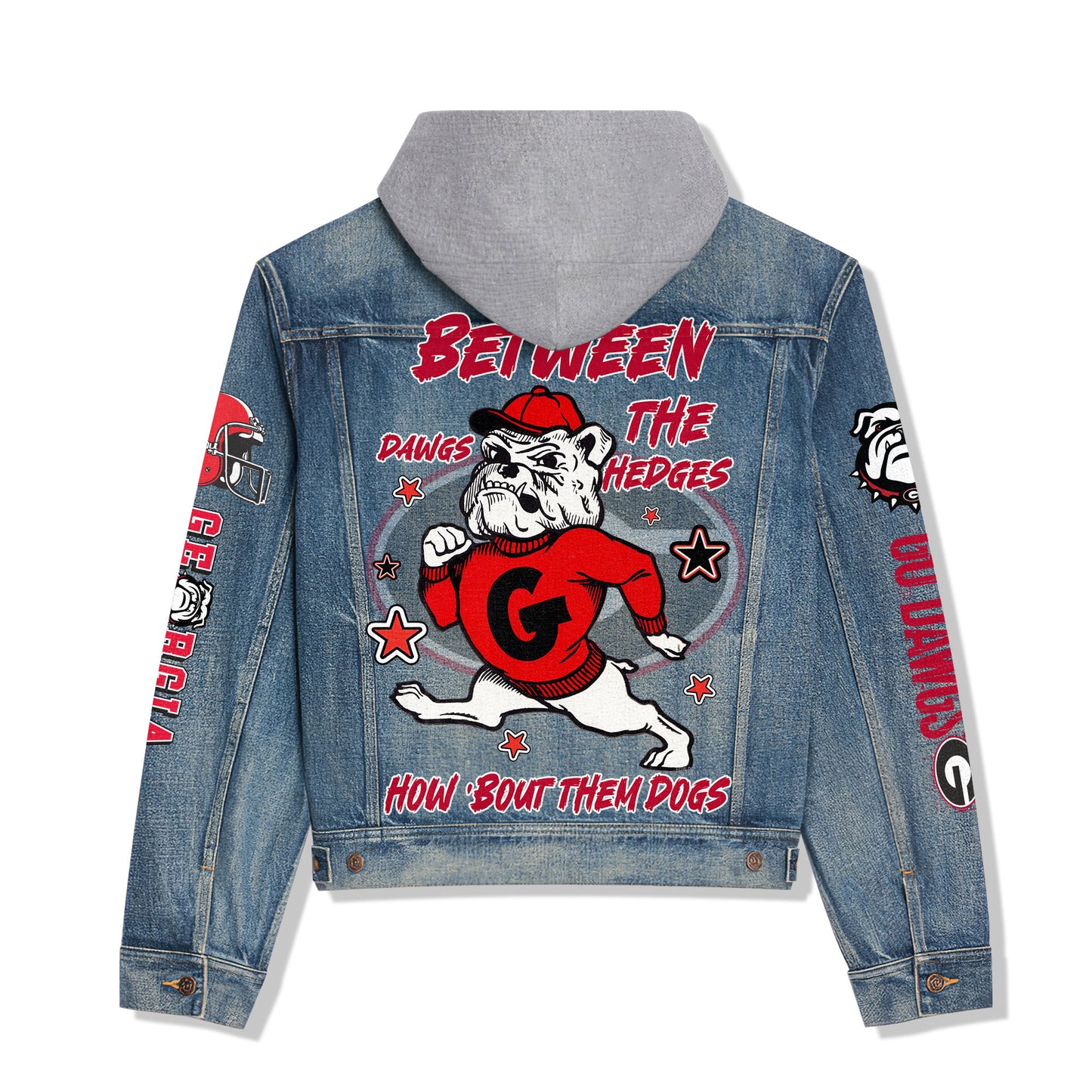 Georgia Bulldogs Premium Hooded Denim Jacket New Collection AZBTHDJ000322