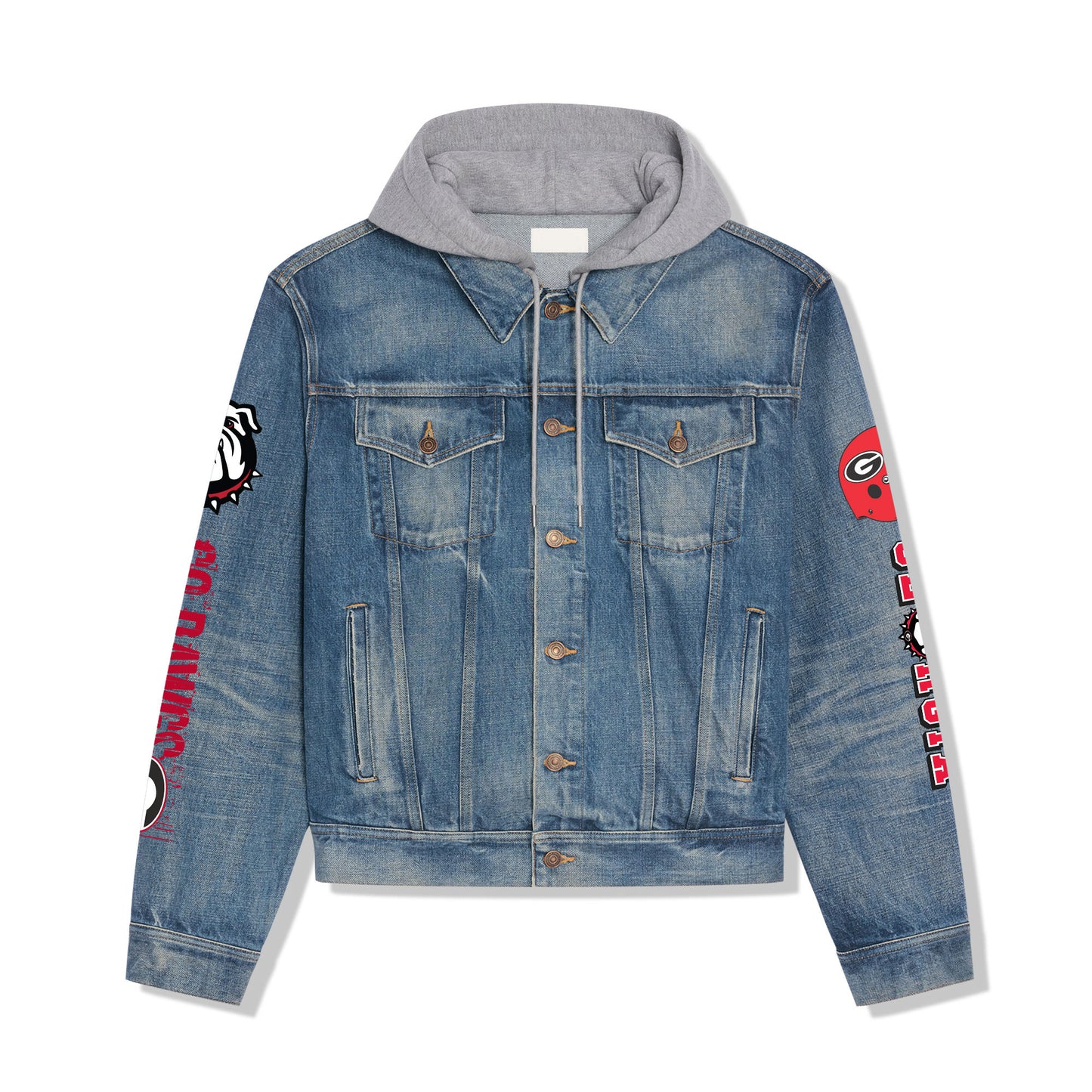 Georgia Bulldogs Premium Hooded Denim Jacket New Collection AZBTHDJ000322
