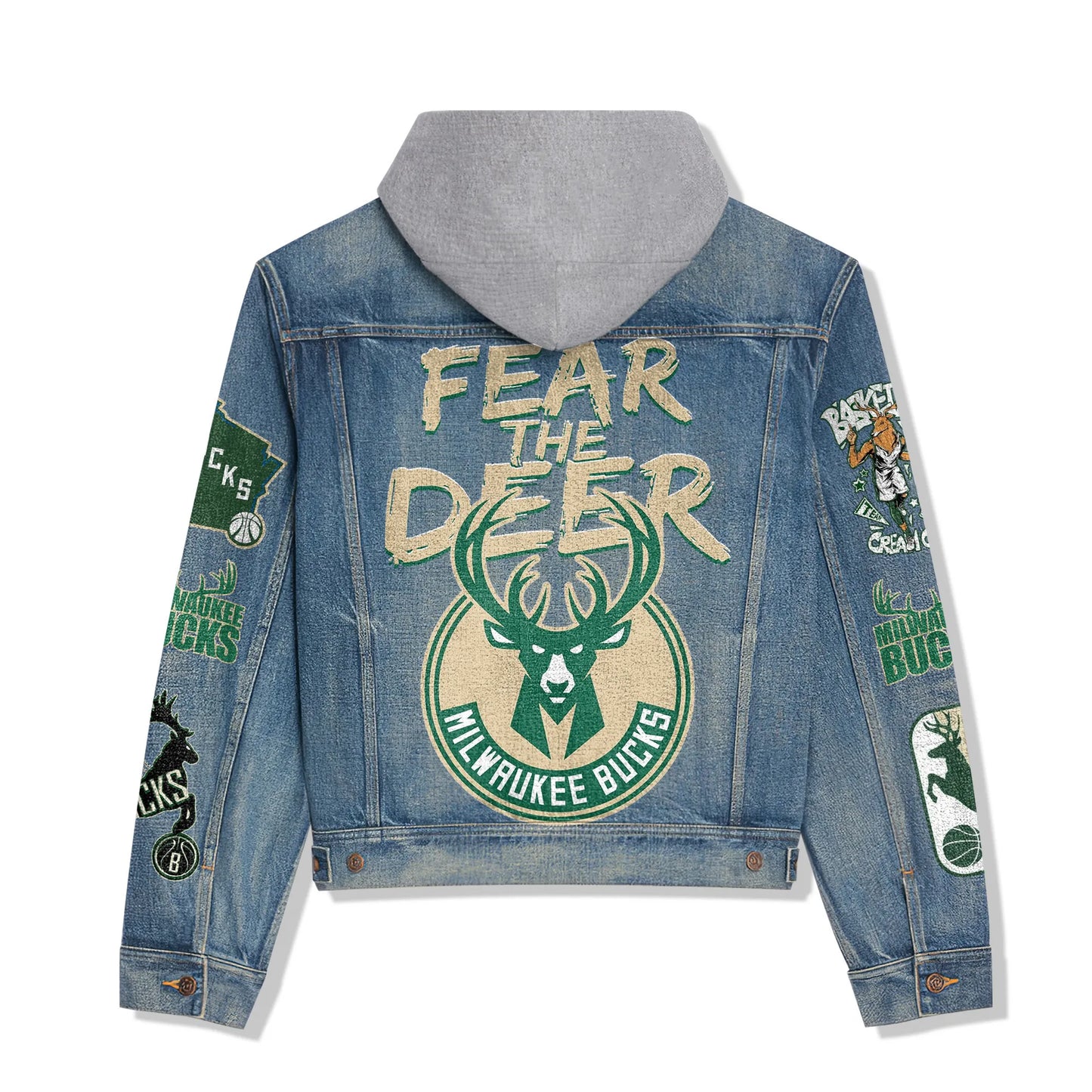 Milwaukee Bucks Premium Hooded Denim Jacket New Collection AZBTHDJ000305