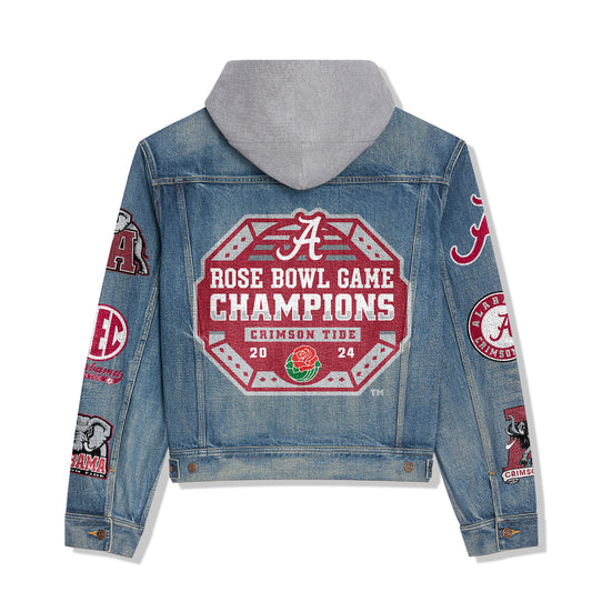 Abama Crimson Tide  Premium Hooded Denim Jacket New Collection AZBTHDJ000326